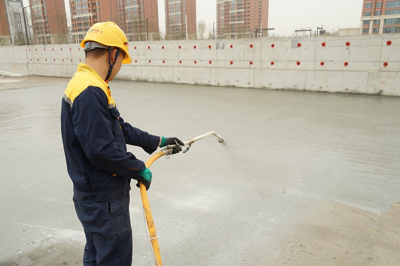 waterproofing, workers, construction site